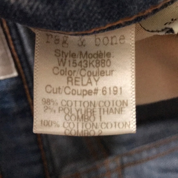RAG & BONE jeans relay skinny racer : size 26 - Picture 7 of 8